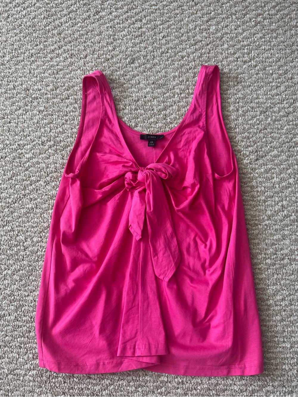 J.Crew Hot Pink Tie-Front Knit Tank NWT